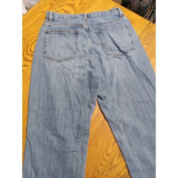 UNIQLO Jeans Womens 11 BLUE TAPERED RELAXED HIGH RISE Used Ripped Summer Winter - Picture 11 of 12